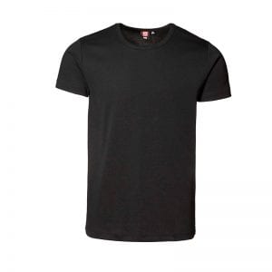 ID1x1 rib t-shirt i bomuld, mande model, sort farve, set forfra