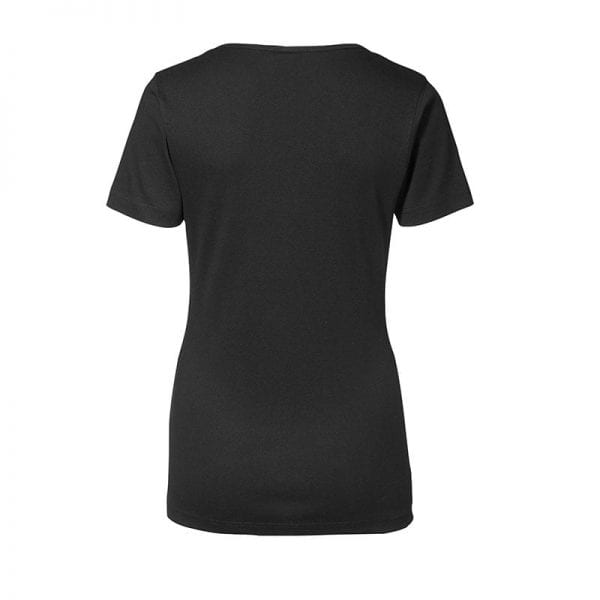 ID1x1 rib t-shirt i bomuld, dame model, sort farve, set bagfra