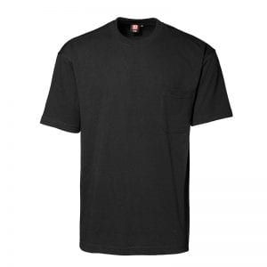 ID T-Time T-Shirt, med brystlomme, mande model, en af de mest populære t-shirt, farve sort