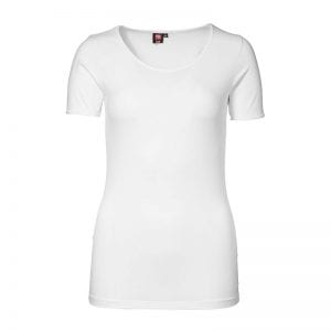 ID stretch dame t-shirt, figursyet dame model, hvid farve