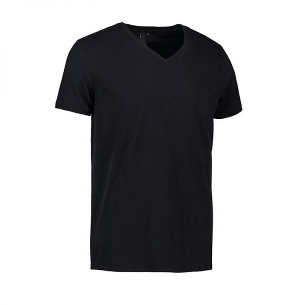 ID t-shirt, v-hals t-shirt, Core O-Neck tee, mande model, farve sort. set forfra