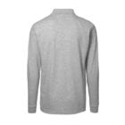 ID Pro Wear polo, langærmet polo med lomme, farve grå melange, mande model. Set bagfra