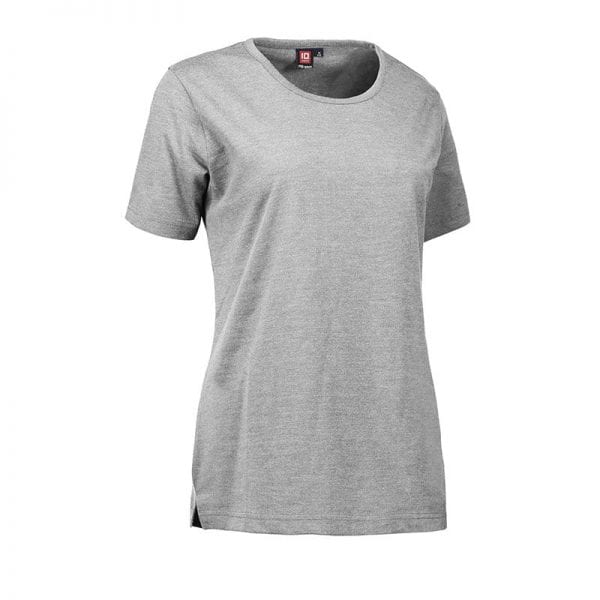 ID Pro Wear t-shirt, slidsstærk kortærmet, grå melange farve, dame model, set forfra