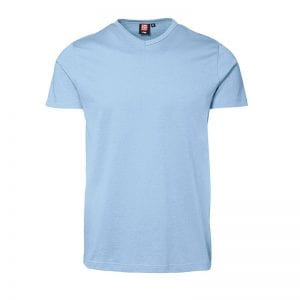 ID T-Time T-Shirt, smal halsrib, mande model, en af de mest populære t-shirt, farve lys blå set forfra