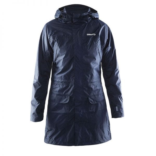 CRAFT Parker Rain Jacket herremodel, grå. Lang regnjakke i lækker kvalitet i navy blå