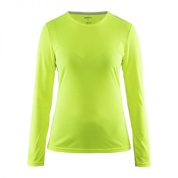 CRAFT Mind Tee langærmet tshirt i flexibel materiale der egner sig perfekt til en aktiv session. Lime grøn model