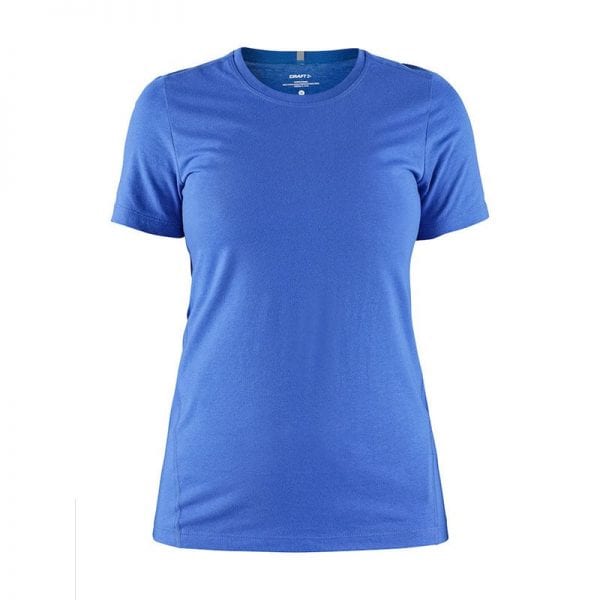 CRAFT Deft 2.0 Tee, sports/ løbe t-shirt i lækker kvalitet. Ensfarvet kvindemodel i kongeblå