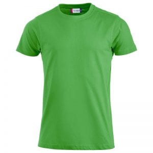 Premium t-shirt fra CLIQUE - højt kvalitets single jersey med dobbeltkrave. Ses her i farven æble grøn