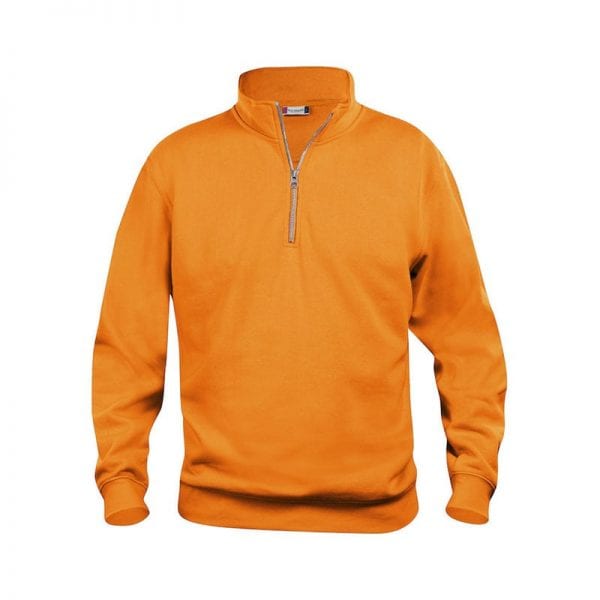 Basic unisex sweatshirt fra CLIQUE - half zip & slidstærk i kraftig kvalitet. Ses her i farven orange