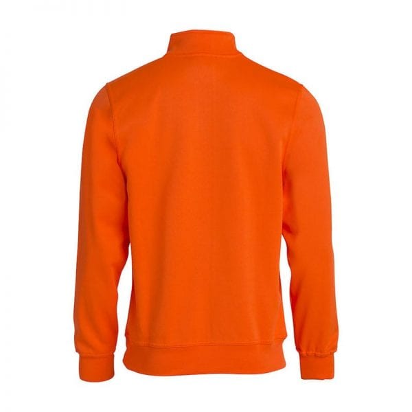 Basic unisex sweatshirt fra CLIQUE - half zip & slidstærk i kraftig kvalitet. Ses her bagfra i farven orange