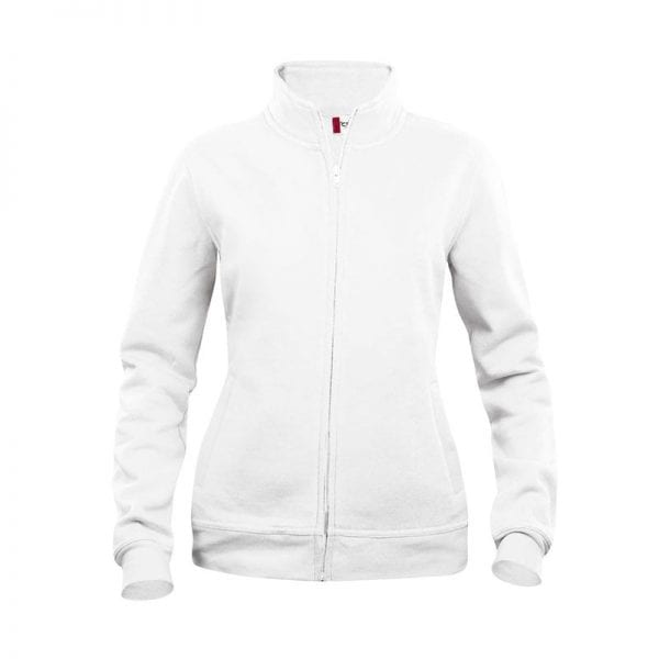 Basic cardigan fra CLIQUE - god kvalitets sweatshirt med lynlås. Ses her i farven hvid