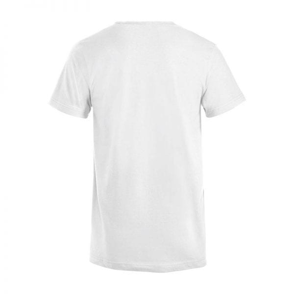 Fashion t-shirt fra CLIQUE - figursyret single jersey. Ses her bagfra i farven hvid