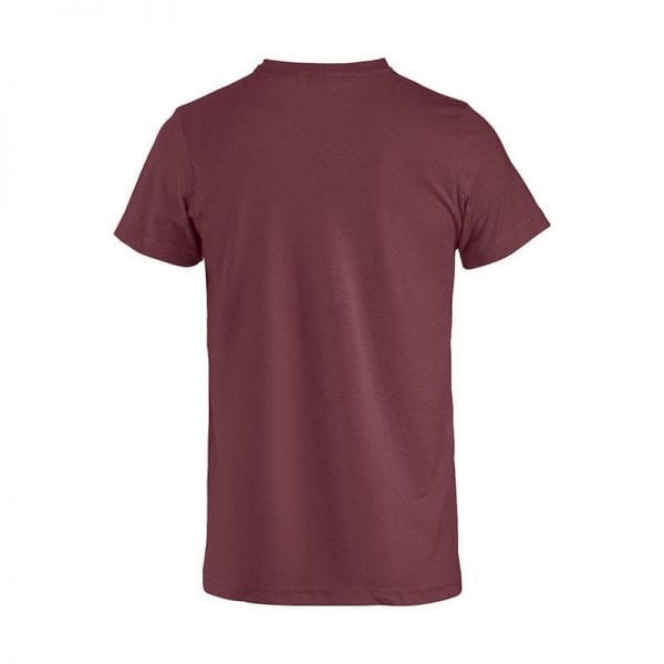 Basic junior T-shirt fra CLIQUE, blød og lækker bomuldskvalitet. Ses her bagfra i farven vinrød