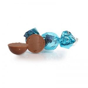 1 kg Fyldt Cocoture chokoladekugle i turkis flødechokolade m/amaretto