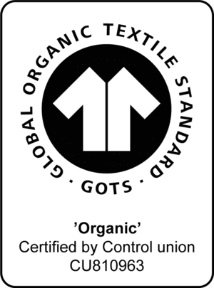 Dette er et billede af certifikatet for Global Organic Textile Standard (GOTS)