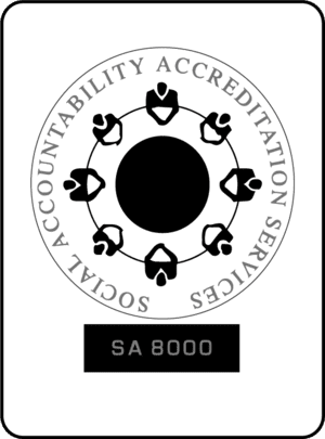 Dette er et billede af certifikatet for Social Accountability Accreditation Service