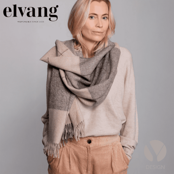 Praque Tørklæde Beige Dark Grey