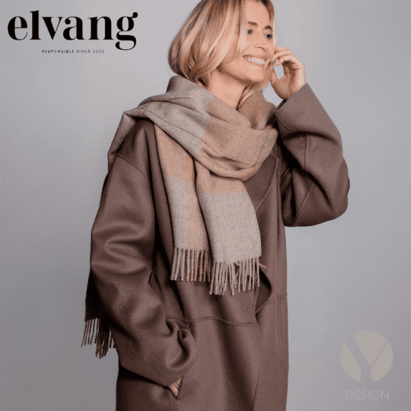 Praque Tørklæde Camel/Light Grey