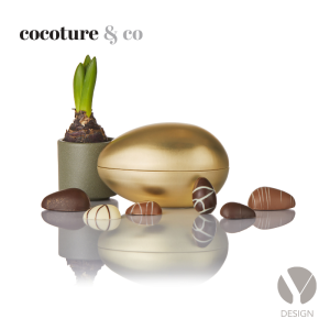 Guld Metalæg med fyldte chokoladeæg og marcipanæg 255 g.